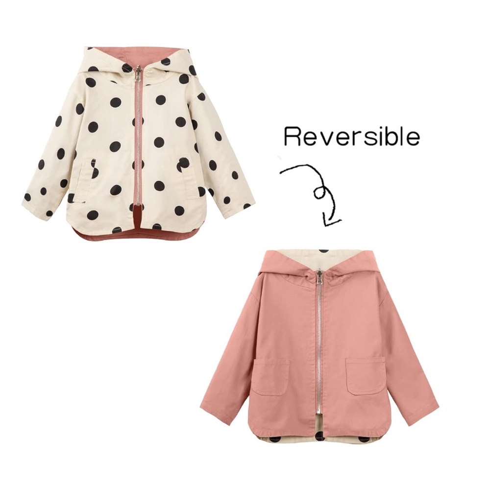 Mud Kingdom Reversible Polka Dot Hooded Jacket